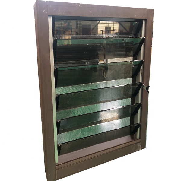Wind ventilation with mosquito net  jalousie window glass louvers