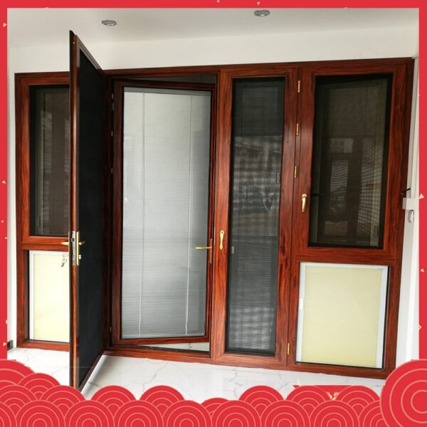 3 - Beautiful double glass french style aluminum casement door with hopo hardware