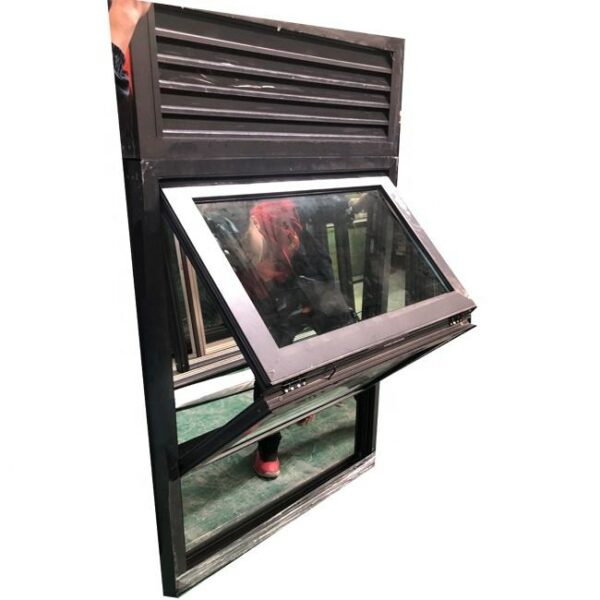 3 - Tinted glass aluminium profile accordion folding window with shutter