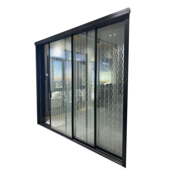 3 - Customized house sliding door double tempered glass aluminum interior noiseless sliding door with low price
