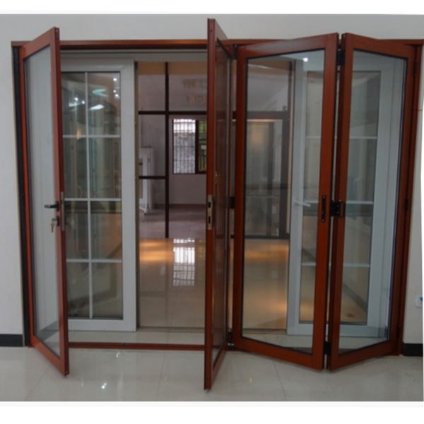 4 - Customized Waterproof Exterior Aluminum Glass 2.0mm thickness powder coated safety glass bi-folding doors