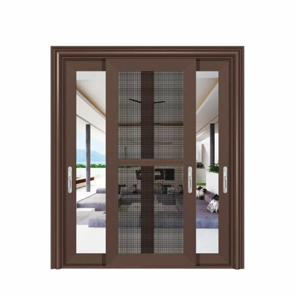 4 - Indoor 4 panel double glazed aluminum tempered glass sliding doors for villa bedroom and living room exterior doors for houses