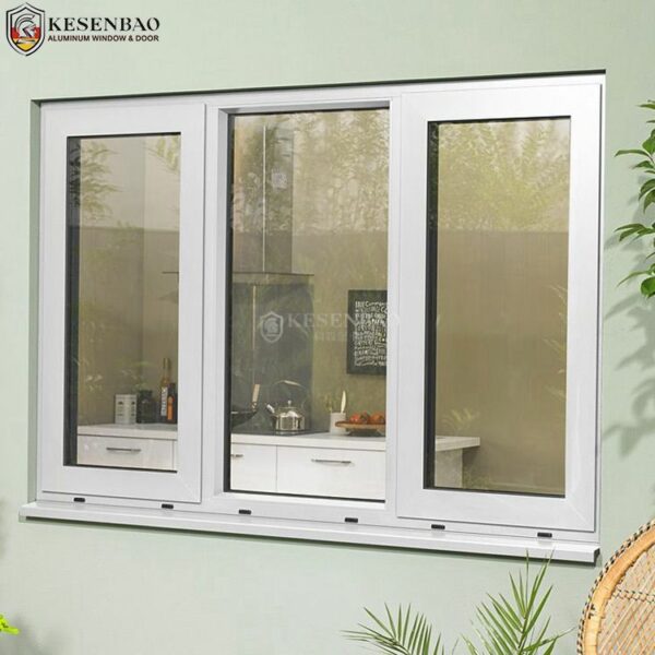 2 - Excellent Sound Insulation Residential White French Design Aluminum Double Glass Casement Window