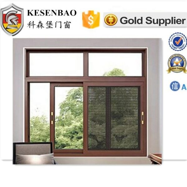 2 - 6mm tempered glass bronze color sliding aluminium window