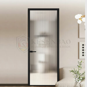 1 - Thin Frame Design Design Black Wholesale Price Aluminium Double Tempered Glass Toilet Door Shower Hinged Doors Bathroom