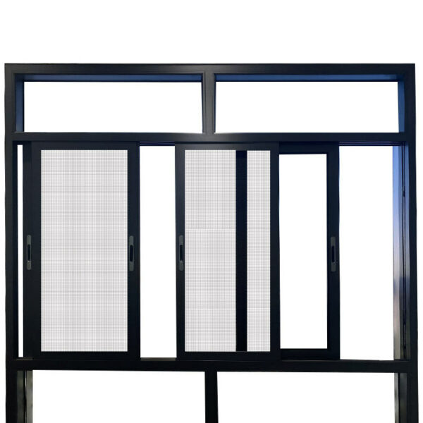 0| - Aluminum exterior latest design double glazed 3 track three panel aluminum sliding glass window screen window