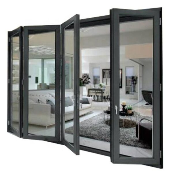 4 - Electric control clear tempered glass electric bi-fold doors