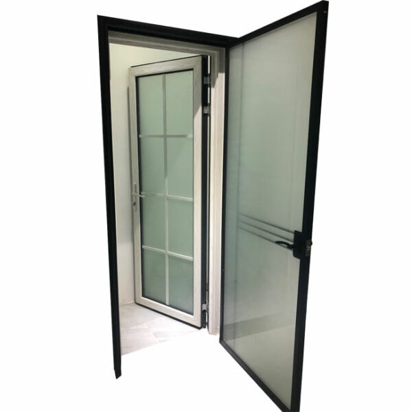 1 - Slim frame aluminium profile frosted washroom door