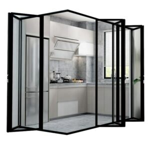 0| - Black color design bi fold corner doors bi fold doors aluminum corner glass folding door