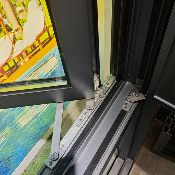1 - Aluminum swing window double tempered glass balcony window slim frame casement window