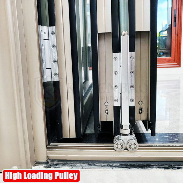 2 - Hurricane Impact Automatic System Top Hung Fold Up Door Aluminum Vertical Folding Doors