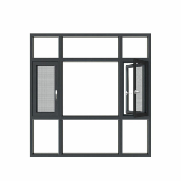 5 - Aluminum swing window double tempered glass balcony window slim frame casement window