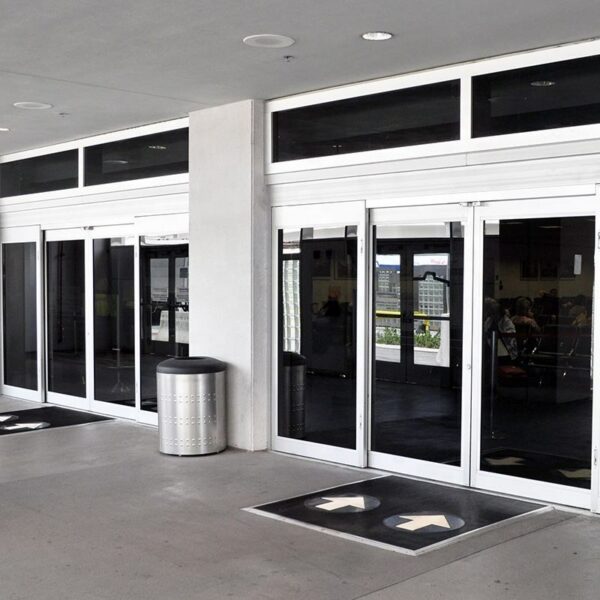 2 - Hotel Commercial Big Electric Automatic Aluminum Soundproof Design Sliding Doors Frameless Exterior Tinted Glass Sliding Doors