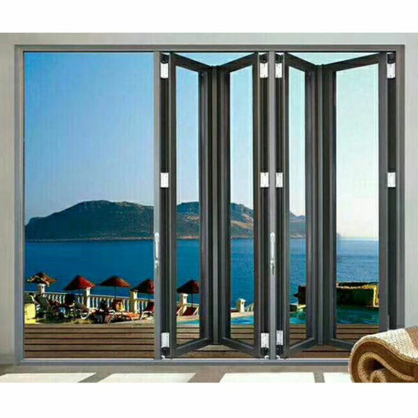 2 - Bi folding aluminum window doors glass sliding patio