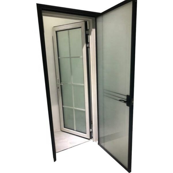 2 - Slim frame aluminium profile frosted washroom door
