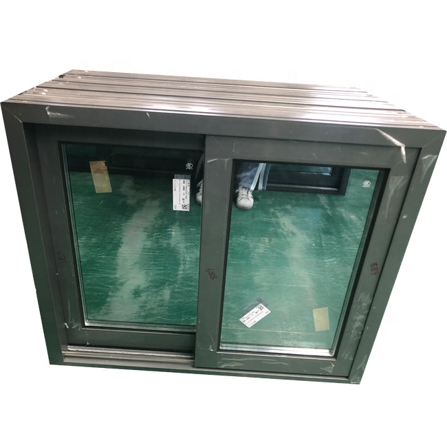 Grey color tempered clear glass sliding balcony window with low price
