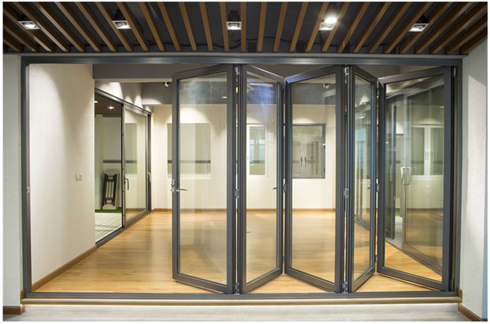 Aluminum  Folding Door with High Quality double glass design