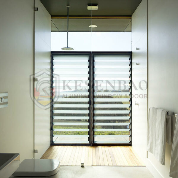 4 - Aluminum Louvered Windows Adjustable Louver Frosted Glass Bathroom Window