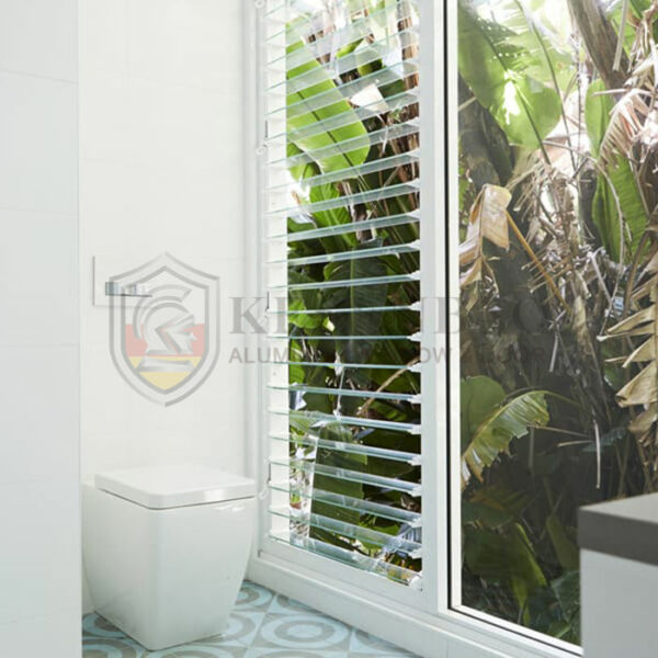 3 - 2.0mm Thicken Profiles House Single Pane Glass Louvers Fixed Aluminium Casement Window With Black Color Frame