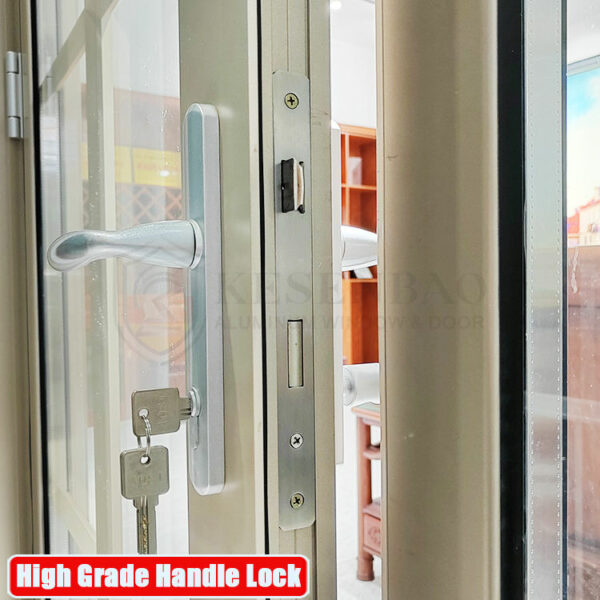 5 - Golden Aluminum Main Door Inside Grille Design Balcony Patio Sliding Folding Door