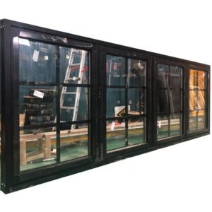 0| - Black color with grills design aluminium bi fold window fold up glass windows