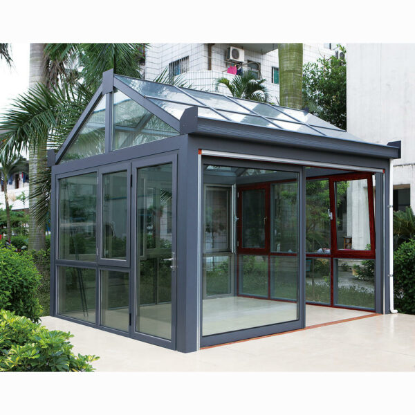 1 - Modular Prefab Four Season Solarium Hollow Sun House doors and windows for aluminum profile Glass Sunrooms
