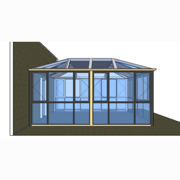 3 - Modular Prefab Four Season Solarium Hollow Sun House doors and windows for aluminum profile Glass Sunrooms