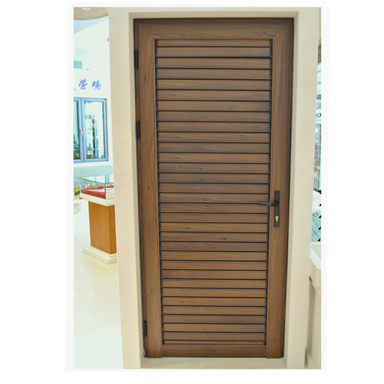 Wooden color size customized aluminium louvre door