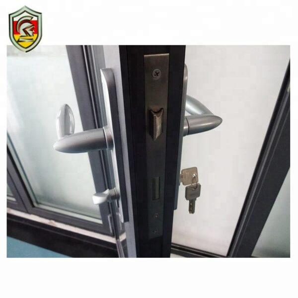 4 - Accordion clear tempered glass folding door garden bifold doors aluminum front door