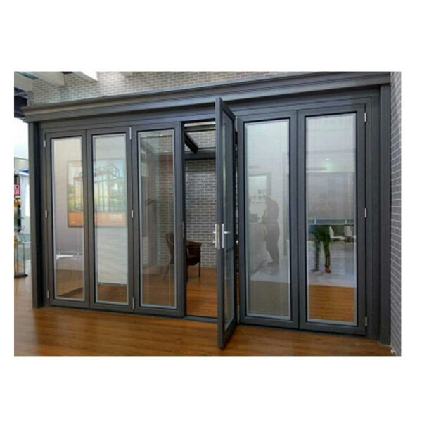 3 - Modern garage door design folding aluminum silver frame glass panel garage door prices