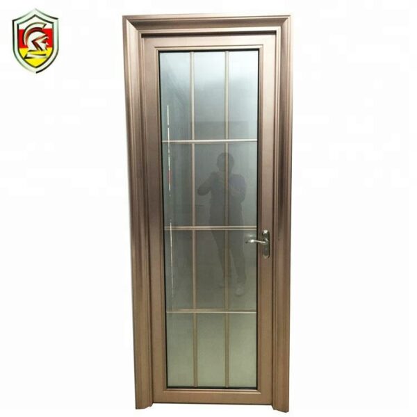 1 - Aluminium frame frosted tempered glass bathroom interior door