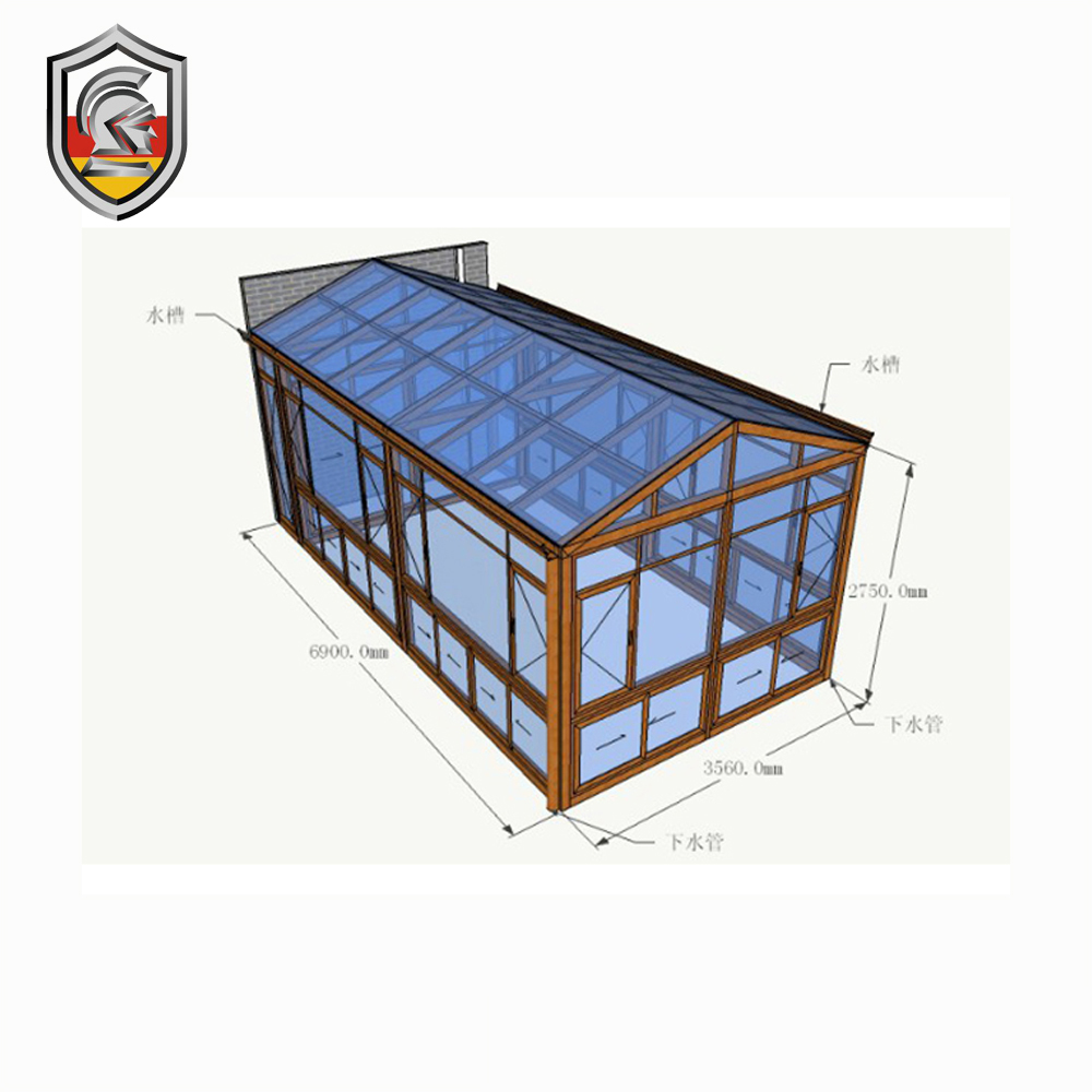 2020 Modern Design Waterproof Aluminum Alloy Small Glass Sunrooms