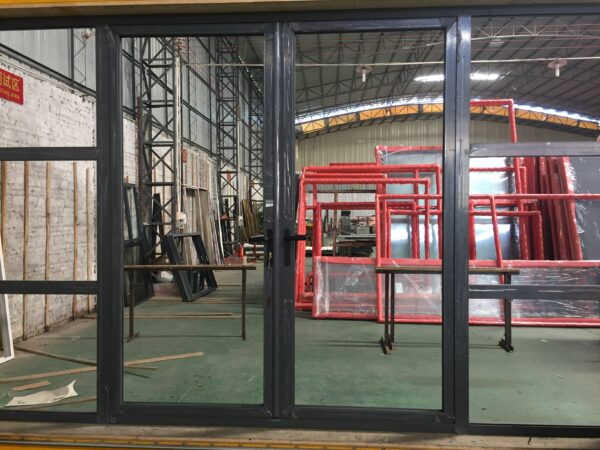 5 - Frosted glass high quality profile toughened glass aluminum door for toilet