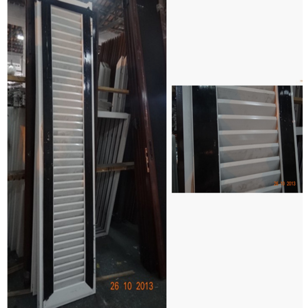7 - Wooden color size customized aluminium louvre door