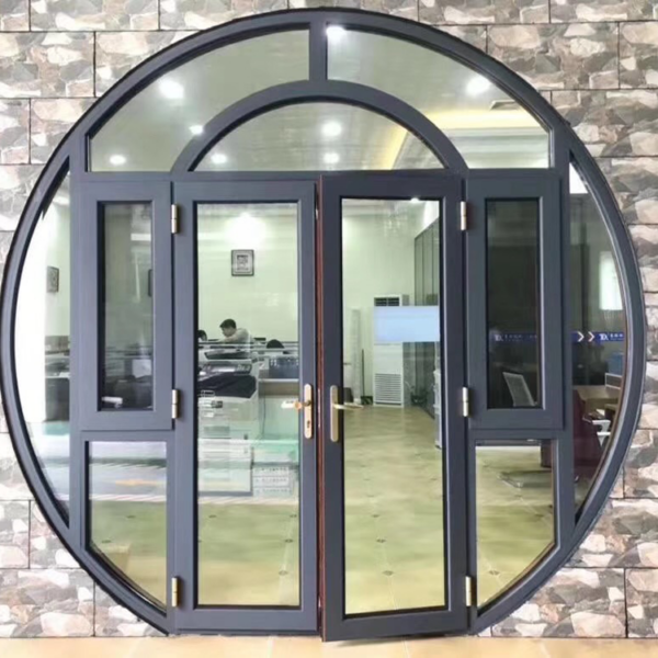 7 - Modern curved design size customized 2.0mm thickness house door model