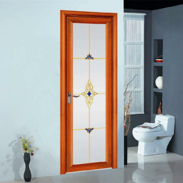 9 - Frosted glass high quality profile toughened glass aluminum door for toilet
