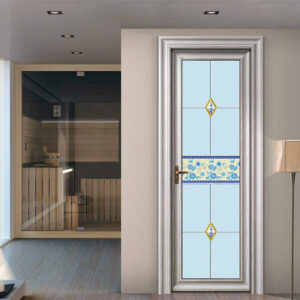7 - Frosted glass high quality profile toughened glass aluminum door for toilet