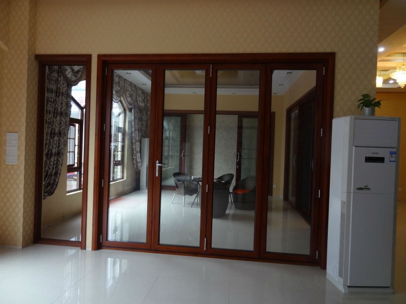 Electric control clear tempered glass electric bi-fold doors