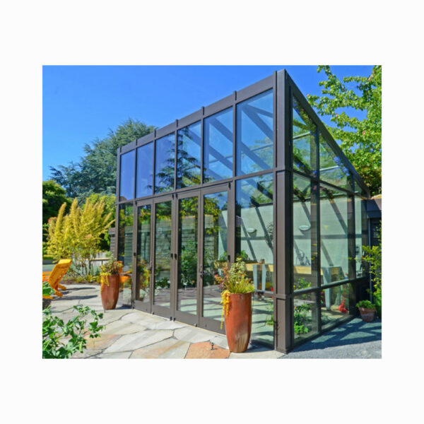 4 - Modular Prefab Four Season Solarium Hollow Sun House doors and windows for aluminum profile Glass Sunrooms