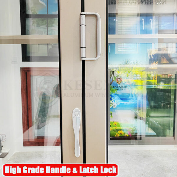 4 - Golden Aluminum Main Door Inside Grille Design Balcony Patio Sliding Folding Door