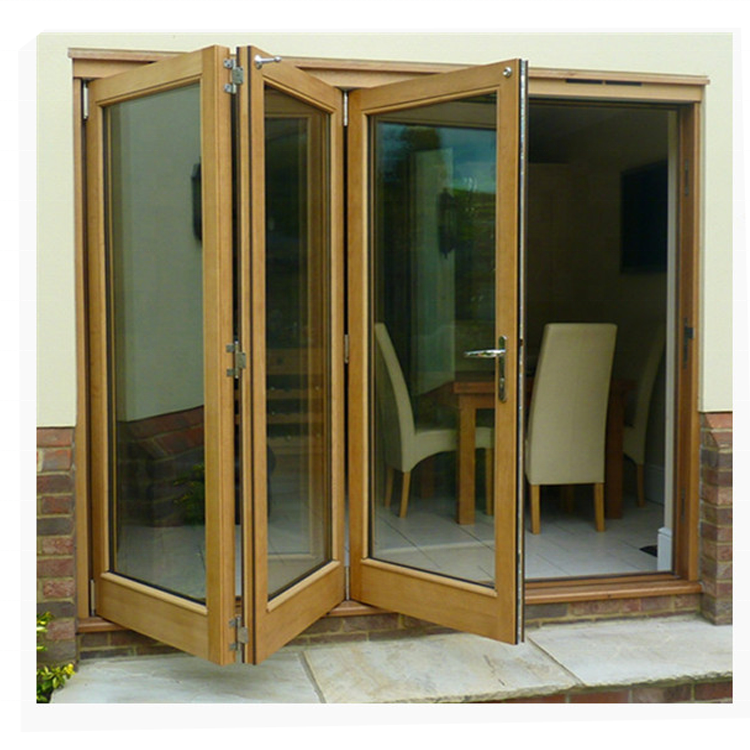 Accordion clear tempered glass folding door garden bifold doors aluminum front door