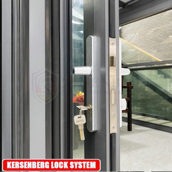 4 - Thermal Break Soundproof Door Exterior Veranda Hurricane Proof Tempered Glazed Aluminium Folding Door