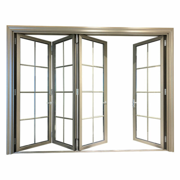 1 - Waterproof black sliding aluminium doors modern aluminum folding door tempered glass aluminium bifold doors