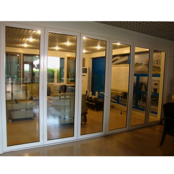 3 - Customized Waterproof Exterior Aluminum Glass 2.0mm thickness powder coated safety glass bi-folding doors