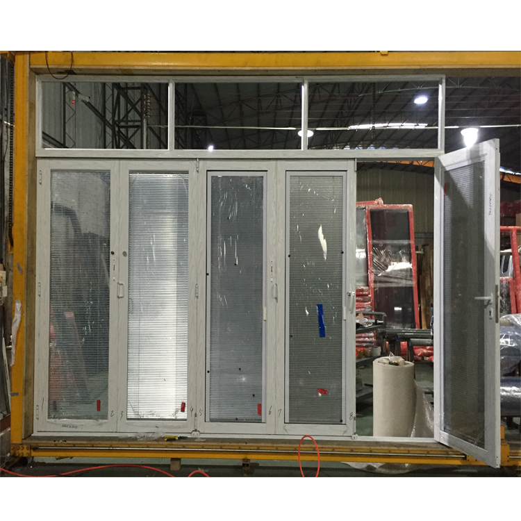 Aluminum frame folding wooden color partition door sliding for house