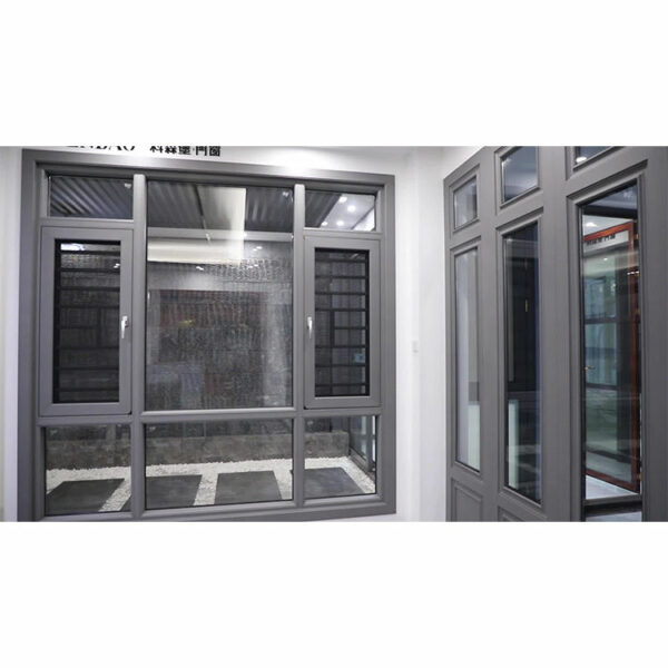 4 - Waterproof Double Glazed Casement Aluminium Windows Window dark grey casement windows