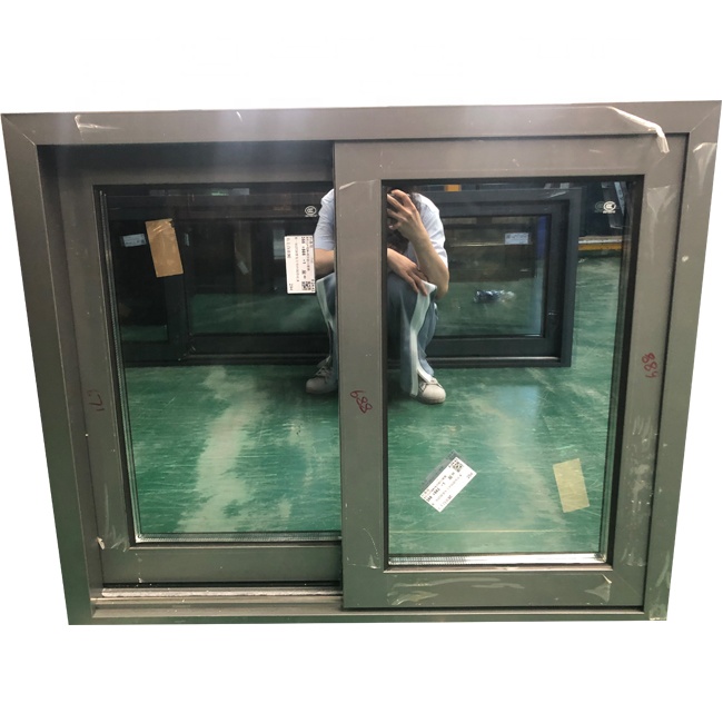Grey color tempered clear glass sliding balcony window with low price