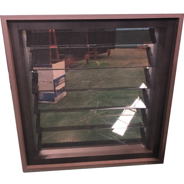 Wind ventilation with mosquito net  jalousie window glass louvers