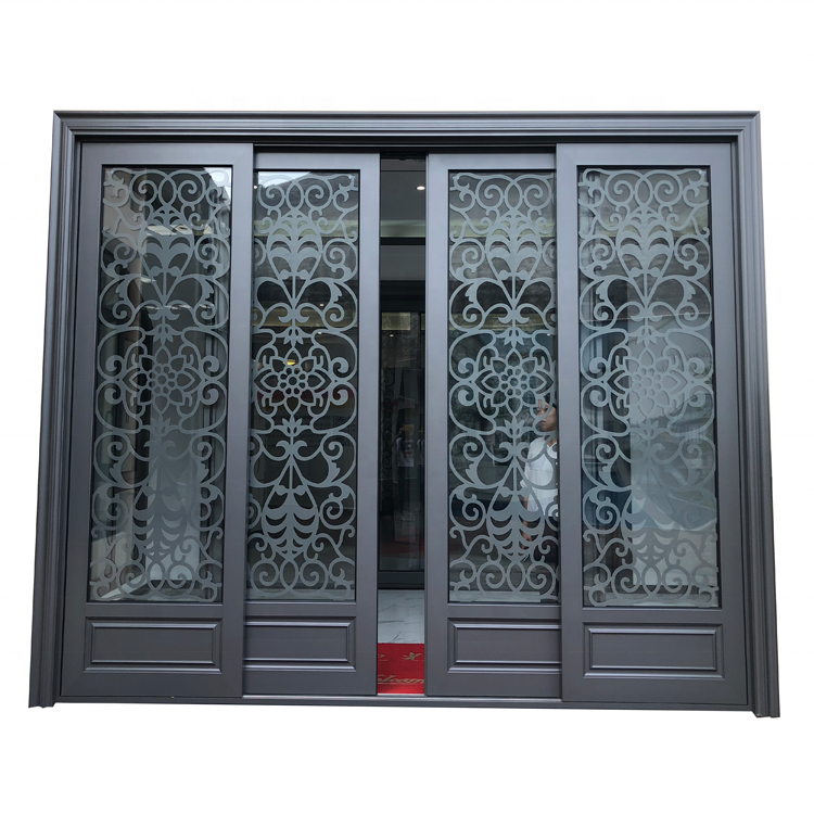 2022 New design foshan manufacturer tempered glass  israel aluminium sliding door