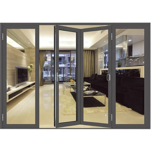6 - Electric control clear tempered glass electric bi-fold doors